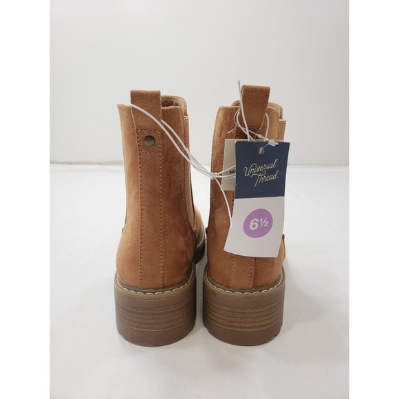 Universal Thread Celina Womens Chelsea Boots Slip On Faux Suede Cognac Brown 6.5 - Picture 5 of 7